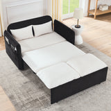 Modern Convertible Sofa Bed w/2 Removable Armrests w/USB Power Port