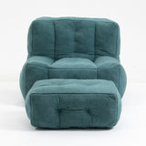 Fluffy Green bean bag chair