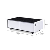 Modern Smart Coffee Table with Built-in Fridge, Bluetooth Speaker