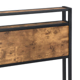 Queen Size  Metal Platform Bed Frame with Wooden Headboard and Footboard