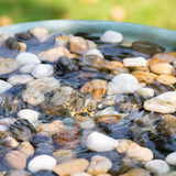 Antique Blue Contemporary Cement Water Fountain, Outdoor Bird Feeder / Bath Fountain
