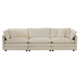 Sectional Sofa w/Reversible Footrest, 5-Seater Convertible Corner Couch with 2 Ottomans