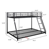 Metal Twin over Full Bunk Bed/ Heavy-duty Sturdy Metal