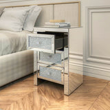 Silver Mirrored Nightstand