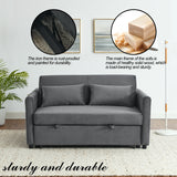 Convertible Sofa Bed Velvet Double Sofa with Pullout Bed, Seat with Adjustable Backrest