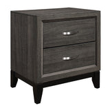 Contemporary Styling Gray Finish Nightstand Dovetail Drawers