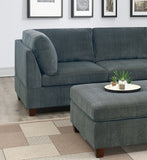 Grey Sectional 6pc Couch Set Corner L