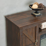 Farmhouse Classic Media TV Stand Entertainment Console with 18" Electric Fireplace Insert