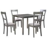 5 Piece Dining Table Set Industrial Wooden Kitchen Table and 4 Chairs