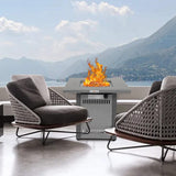 28" 50000 BTU Silver Outdoor Propane Gas Fire Pit
