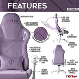 Purple Velvet Memory Foam Gaming Chair