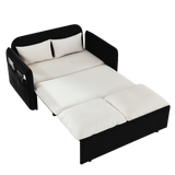 Modern Convertible Sofa Bed w/2 Removable Armrests w/USB Power Port