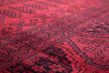 Alastair Red and Black Viscose Area Rug 8x10