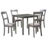 5 Piece Dining Table Set Industrial Wooden Kitchen Table and 4 Chairs