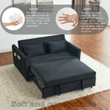 Convertible Sofa Bed, 3-in-1 Versatile Velvet Double Sofa