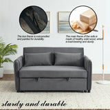 Sofa Bed, 3-in-1 Versatile Velvet with Adjustable Backrest