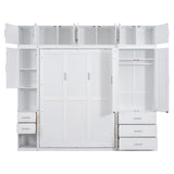 Full Size Murphy Bed with Lockers and Wardrobe
