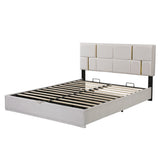 Queen 2-Piece Bedroom Set Upholstered Platform Bed with Hydraulic Storage
