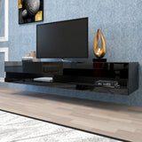 Wall Mounted Floating 80" TV Stand with 20 Color LEDs