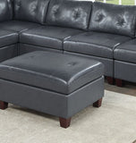 Contemporary Genuine Leather 1pc Ottoman