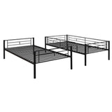 Twin Over Twin Metal Bunk Bed (Black)