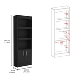 2 Piece Office Set, Bookcase + Desk, Black