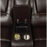 Brown Power Reclining Sectional made with Faux Leather