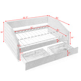 Full Size Daybed with Two Drawers Trundle
