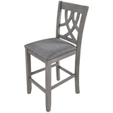 Farmhouse 3 Piece Round Counter Height Kitchen Dining Table Set