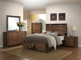 Oak Queen Bed with Storage