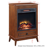 Fireplace in Walnut Finish