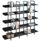 5 Tier Bookcase Open Bookshelf, Vintage Industrial Style
