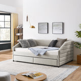 Full Size Daybed with Two Drawers Trundle