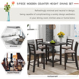 5-Piece Wooden Counter Height Dining Set