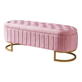 Queen Size Upholstered LED Platform Bed with Storage Ottoman-Velvet