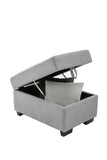 Gray Sleeper Sectional Sofa L-Shape Corner Couch