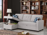 Sectional with storage chaise and cupholder armrest