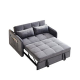Twins Pull Out Sofa Bed Grey Velvet