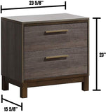 Contemporary 1pc Nightstand Two Tone Antique Gray