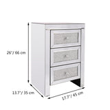 Silver Mirrored Nightstand