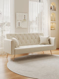 Love seat sofa, American retro beige velvet