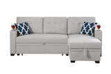 Sectional with storage chaise and cupholder armrest