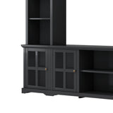 Minimalism Style Entertainment Wall Unit with Bridge, Modern TV Console Table for TVs Up to 70"