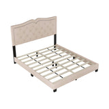 Queen Size Upholstered Bed Frame with Rivet Design