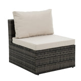 Patio Furniture, Outdoor Furniture, Seasonal PE Wicker Furniture, 6 Set Wicker Furniture With Tempered Glass Coffee Table