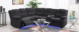 Home Theater Seating Modern Manual Recliner Sofa Chairs with Storage Box