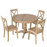 Modern Dining Table Set for 4, Round Table