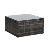 Patio Furniture, Outdoor Furniture, Seasonal PE Wicker Furniture, 6 Set Wicker Furniture With Tempered Glass Coffee Table