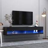 Wall Mounted Floating 80" TV Stand with 20 Color LEDs