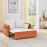 Convertible Sofa Bed w/2 Removable Armrests w/USB Power Port